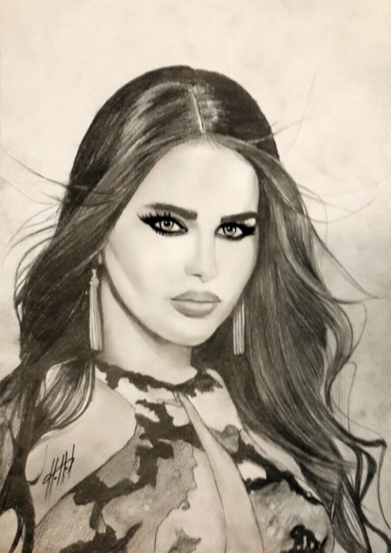 ليال عبود في لوحة فنية